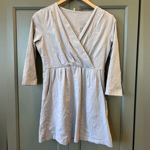 Garnet Hill Faux Wrap 3/4 Sleeve Tunic Top